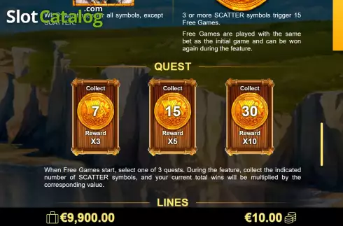 Game Features screen 2. Viking's Quest slot