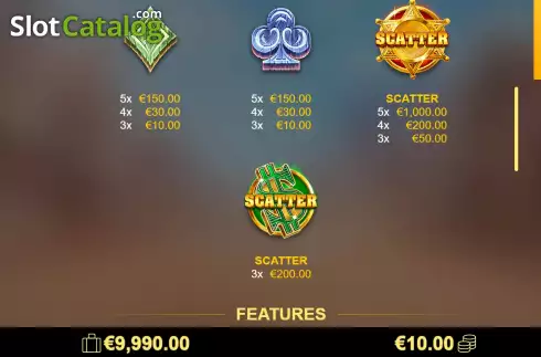 PayTable screen 2. Wanted 10 slot