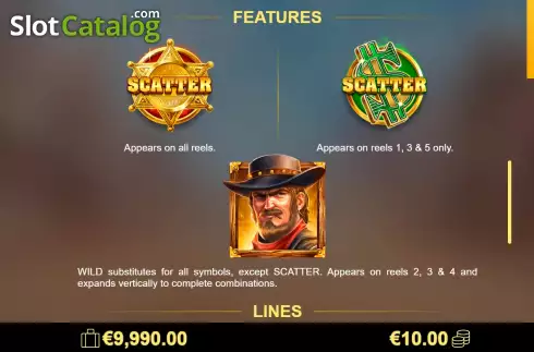 PayTable screen 3. Wanted 10 slot
