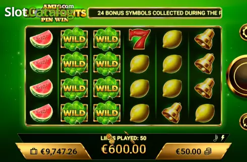 Win screen 2. Amigo Lucky Fruits Pin Win slot
