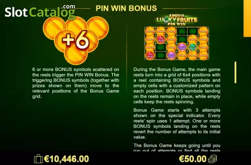 Bildschirm8. Amigo Lucky Fruits Pin Win slot