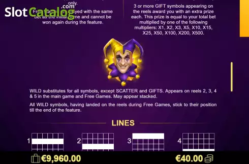 Game Features screen 2. Joker's Joy slot