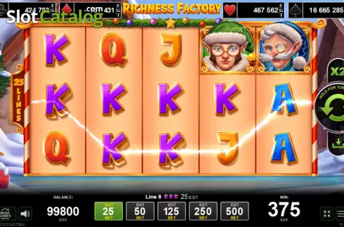 Win screen. Richness Factory slot