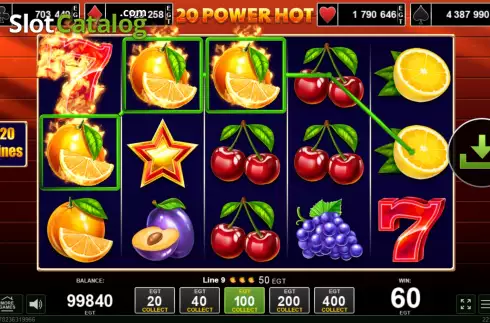 画面6. 20 Power Hot カジノスロット