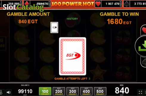 画面5. 100 Power Hot カジノスロット