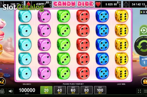 Reel screen. Candy Dice slot