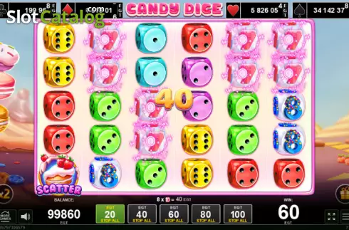 Win screen. Candy Dice slot