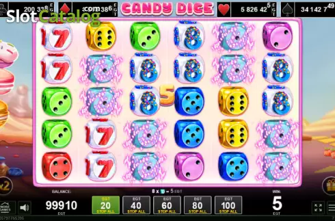 Win screen 2. Candy Dice slot