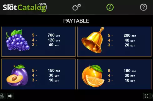 PayTable screen 3. Extra Crown slot