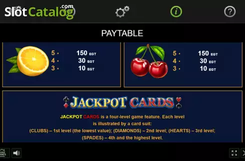 PayTable screen 4. Extra Crown slot