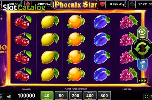 Game Screen. Phoenix Star slot