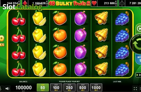 Game screen. 40 Bulky Fruits 6 Reels slot