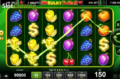 Win screen. 40 Bulky Fruits 6 Reels slot