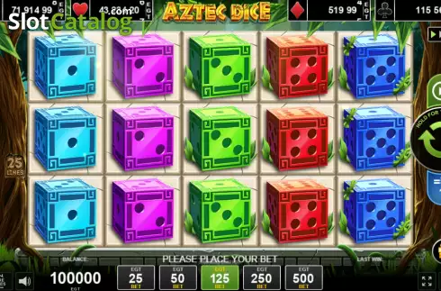 Game screen. Aztec Dice slot