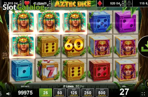 Win screen. Aztec Dice slot