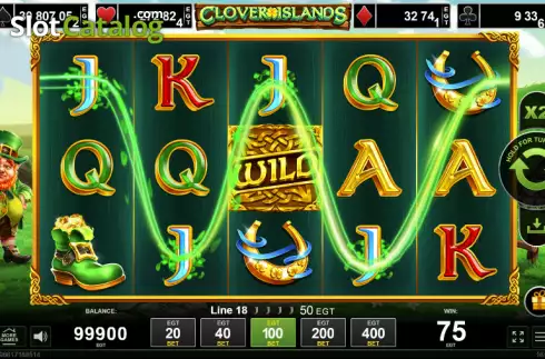 Win screen. Clover Islands slot