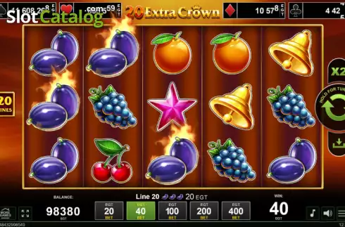 Ekran3. 20 Extra Crown yuvası