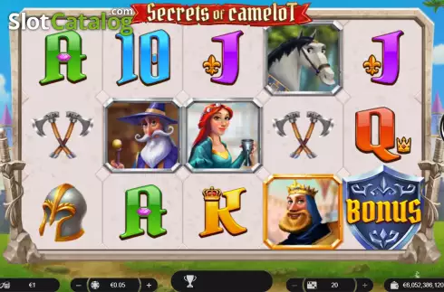 Game screen. Secrets of Camelot slot
