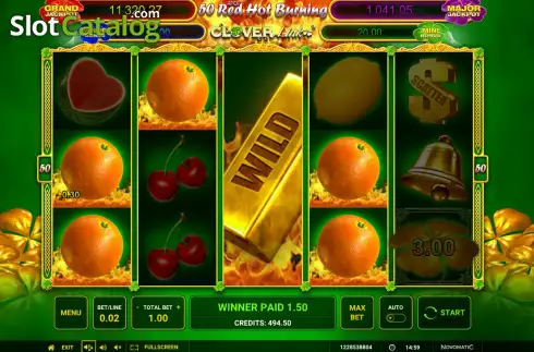 Win screen 3. 50 Red Hot 7 Clover Link slot