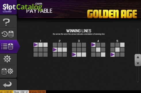 Paytable screen 2. Golden Age (Apollo Games) slot