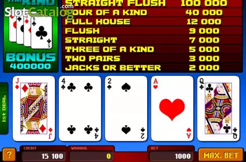 Game Screen. American Poker (Apollo Games) slot