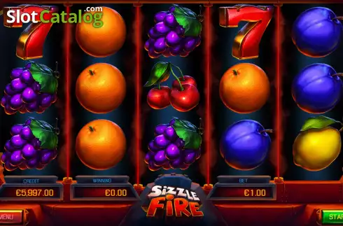 Bildschirm2. Sizzle Fire slot