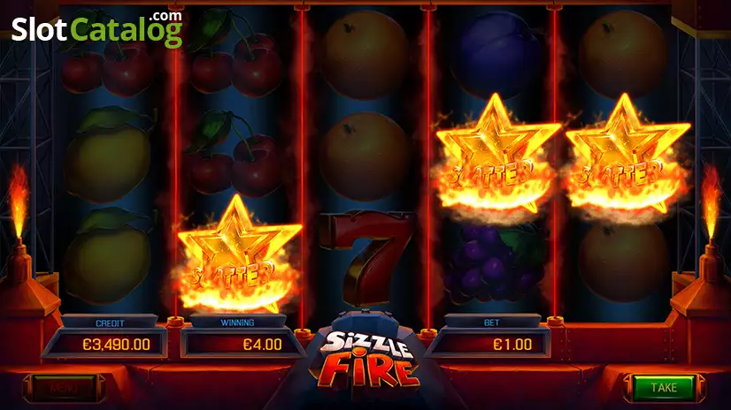 Sizzle Fire Scatter Win Screen