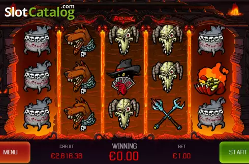 Game Screen. Red Evil slot