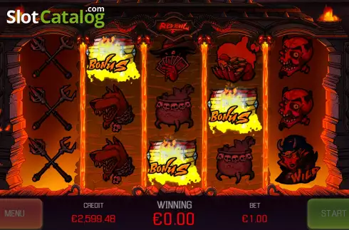 Bonus Gameplay Screen. Red Evil slot