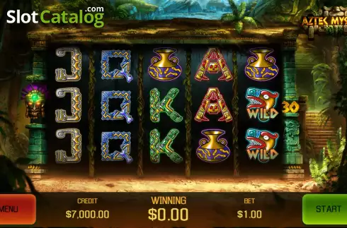 Game screen. Aztec Mystery (Apollo Games) slot