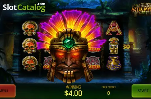Free Spins screen. Aztec Mystery (Apollo Games) slot