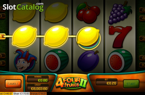 Win screen 3. Four Fruits 2 slot