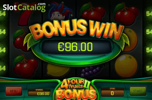 Free Spins Win Screen 4. Four Fruits 2 slot