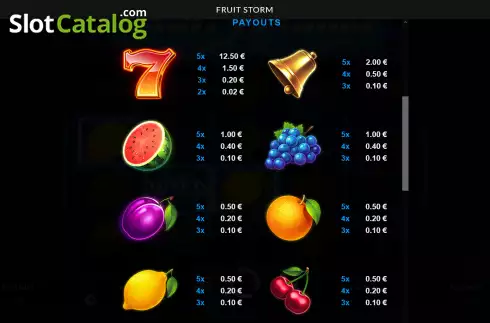 Skärmdump6. Fruit Storm (Apparat Gaming) slot