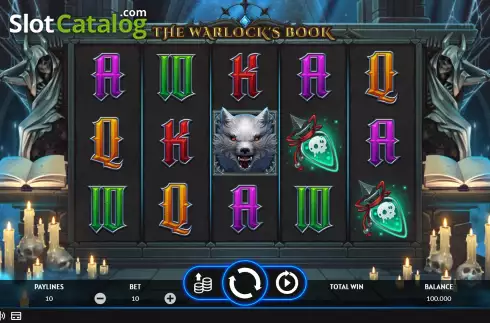 Game screen. The Warlock's Book slot