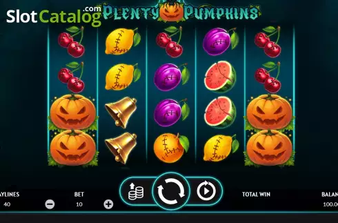 Game screen. Plenty Pumpkins slot