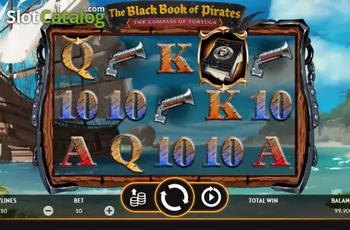 Game screen. The Black Book of Pirates slot