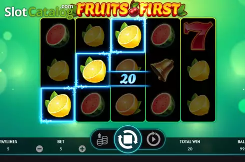Win screen. Fruits First slot