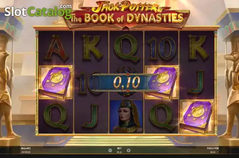 Win screen. Jack Potter and The Book of Dynasties slot