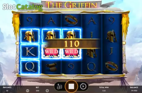 Win Screen. The Griffin - Guardian of the Hidden Treasure slot