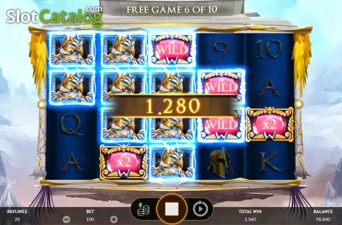 Free Spins Win Screen 4. The Griffin - Guardian of the Hidden Treasure slot