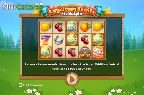 Start Screen. Eggciting Fruits - Hold and Spin slot