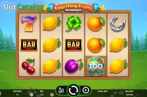 Game Screen. Eggciting Fruits - Hold and Spin slot