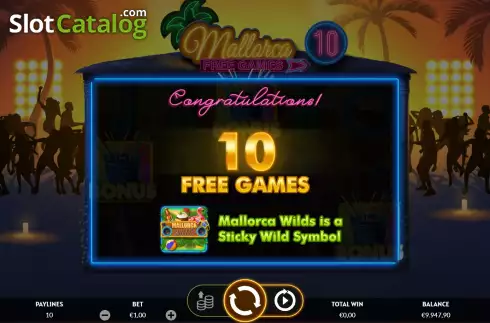Free Spins Win Screen 2. Mallorca Wilds slot
