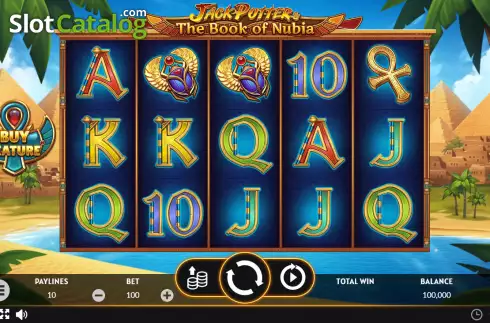 Reels screen. Jack Potter and The Book of Nubia slot