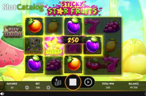 Win screen. Sticky Star Fruits slot