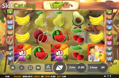 Game screen. Healthy Fruit slot
