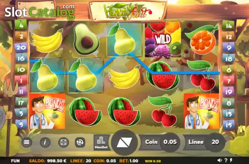 Win screen. Healthy Fruit slot