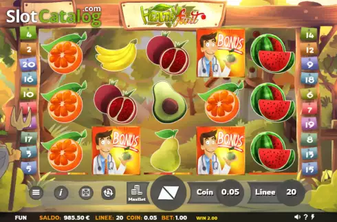 Bonus Game screen. Healthy Fruit slot