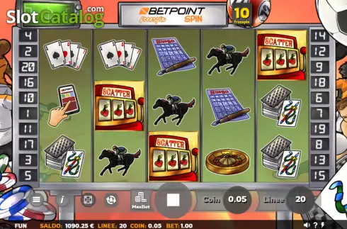 Free Spins screen. Betpoint Spin slot